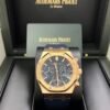Audemars Piguet Royal Oak Chronograph 41mm 18k Rose Gold Blue Dial On Leather 26240OR.OO.D315CR.02