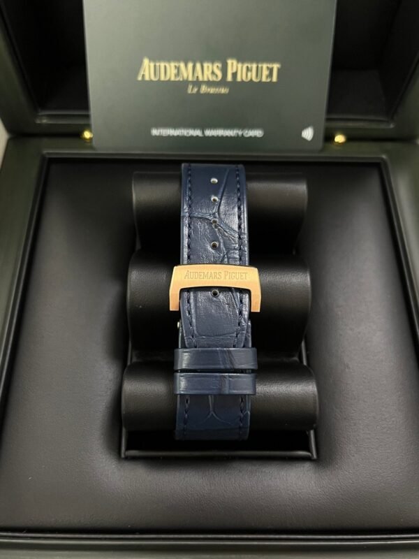 Audemars Piguet Royal Oak Chronograph 41mm 18k Rose Gold Blue Dial On Leather 26240OR.OO.D315CR.02