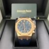 Audemars Piguet Royal Oak Chronograph 41mm 18k Rose Gold Blue Dial On Leather 26240OR.OO.D315CR.02