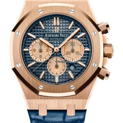 Audemars Piguet Royal Oak Chronograph Rose Gold Blue Dial Blue Leather (Reference # 26331OR.OO.D315CR.01)