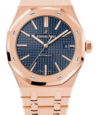 Audemars Piguet Selfwinding 41mm Rose Gold Royal Oak Blue Dial Reference # 15400OR.OO.1220OR.03