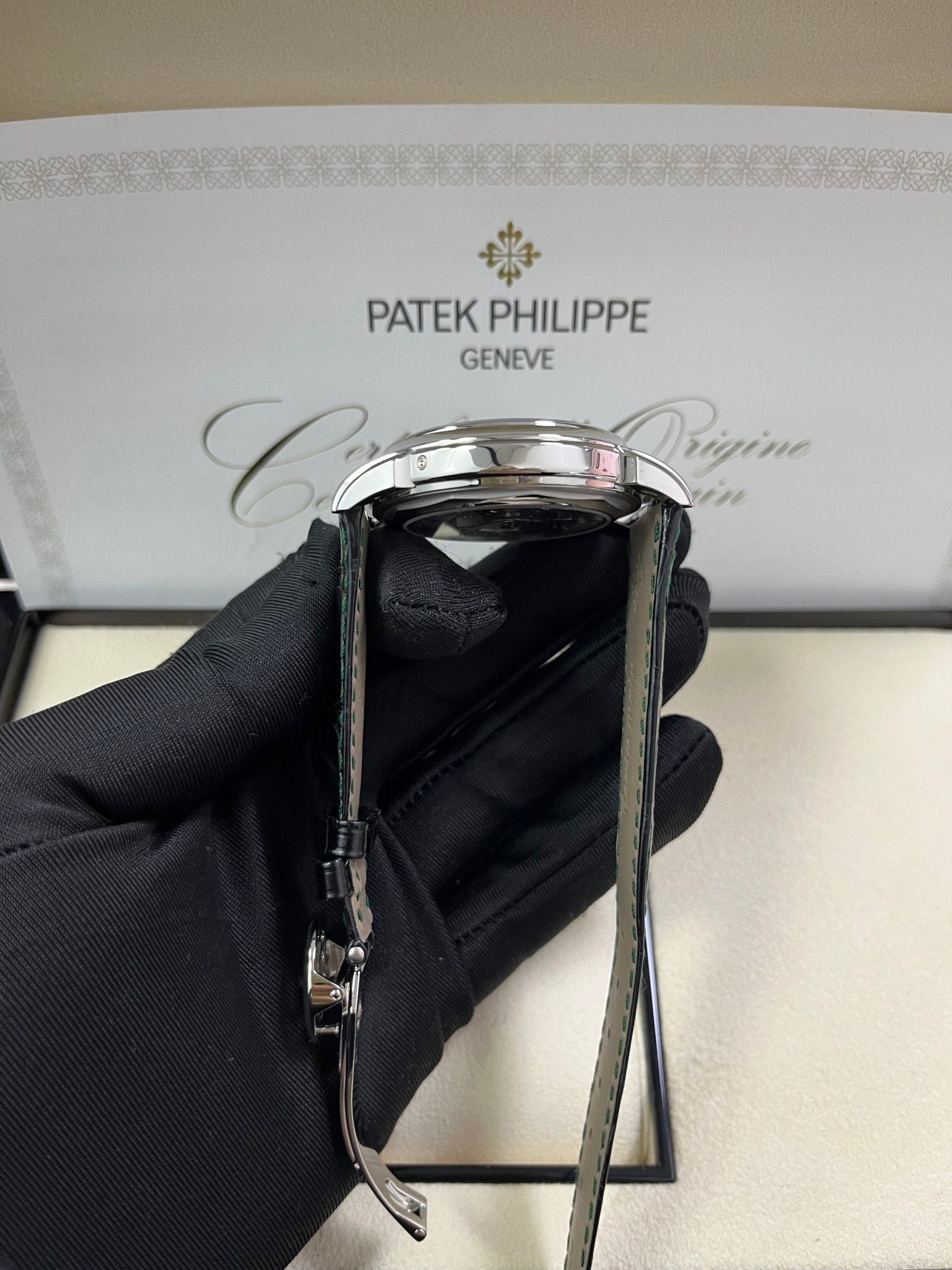 Patek Philippe Perpetual Calendar Chronograph Grand Complications Platinum Green Dial 5270P-0014 - Image 5