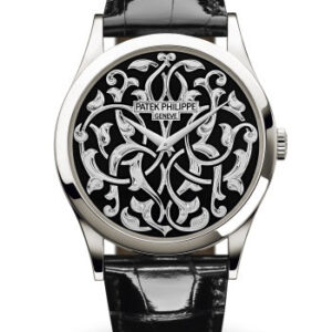 Patek Philippe Selfwinding Calatrava Platinum Handengraved Black Enamel 5088/100p-001 Calatrava