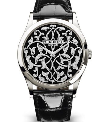 Patek Philippe Selfwinding Calatrava Platinum Handengraved Black Enamel 5088/100p-001 Calatrava