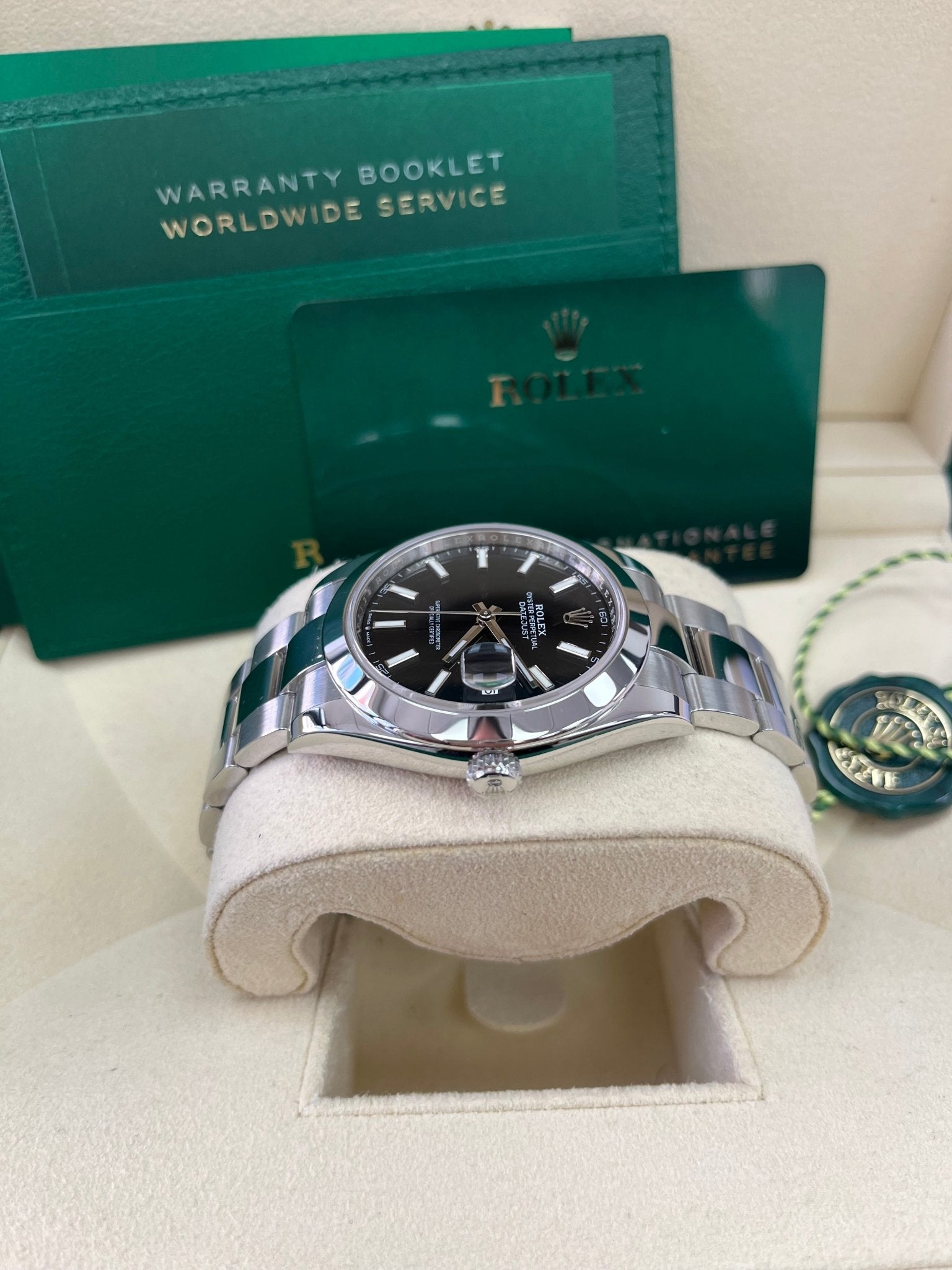 Rolex Datejust 41 Stainless Steel & White Gold - Black Index Dial - Smooth Bezel (Ref# 126300) - Image 5