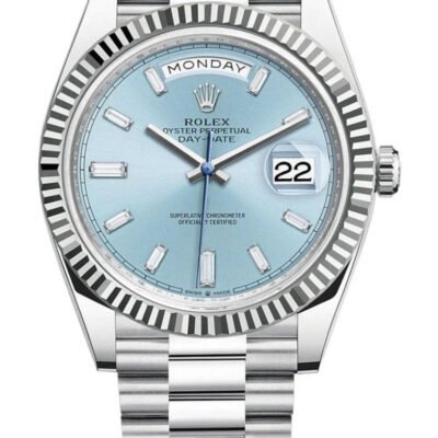rolex-day-date-40-platinum-day-date-40-watch-fluted-bezel-ice-blue-baguette-dial-228236-627787.jpg Rolex Day-Date 40 Platinum Day-Date 40 Watch - Fluted Bezel - Ice Blue Baguette Dial 228236