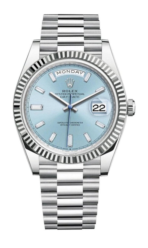 rolex-day-date-40-platinum-day-date-40-watch-fluted-bezel-ice-blue-baguette-dial-228236-627787.jpg Rolex Day-Date 40 Platinum Day-Date 40 Watch - Fluted Bezel - Ice Blue Baguette Dial 228236