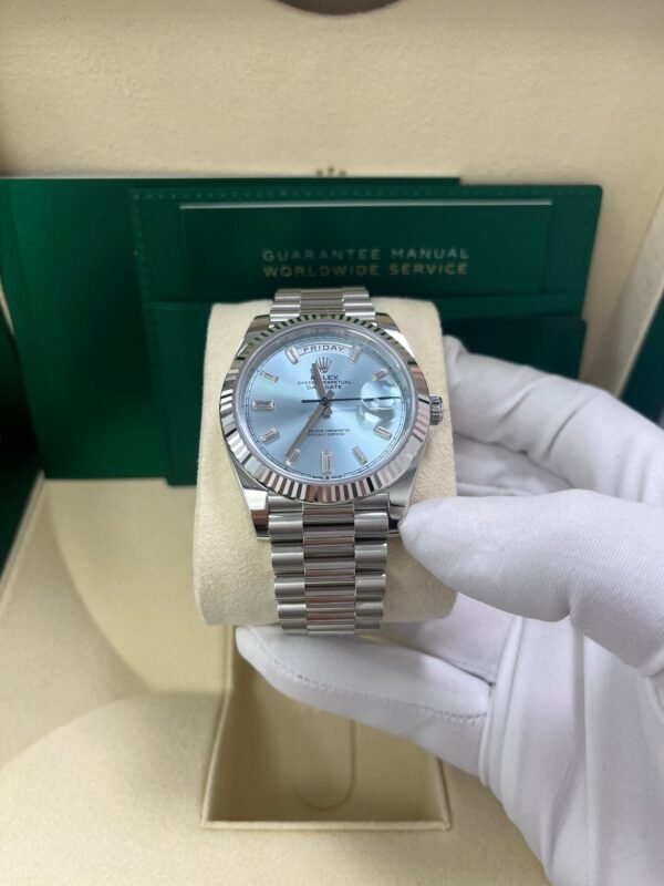 rolex-day-date-40-platinum-day-date-40-watch-fluted-bezel-ice-blue-baguette-dial-228236-631211.jpg Rolex Day-Date 40 Platinum Day-Date 40 Watch - Fluted Bezel - Ice Blue Baguette Dial 228236