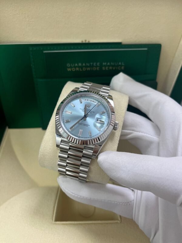 rolex-day-date-40-platinum-day-date-40-watch-fluted-bezel-ice-blue-baguette-dial-228236-728351.jpg Rolex Day-Date 40 Platinum Day-Date 40 Watch - Fluted Bezel - Ice Blue Baguette Dial 228236