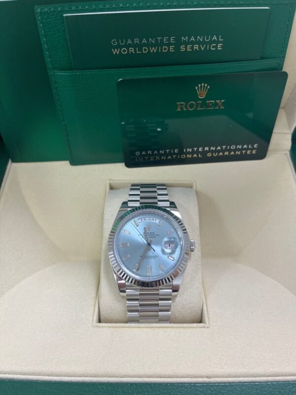 rolex-day-date-40-platinum-day-date-40-watch-fluted-bezel-ice-blue-baguette-dial-228236-915911.jpg Rolex Day-Date 40 Platinum Day-Date 40 Watch - Fluted Bezel - Ice Blue Baguette Dial 228236