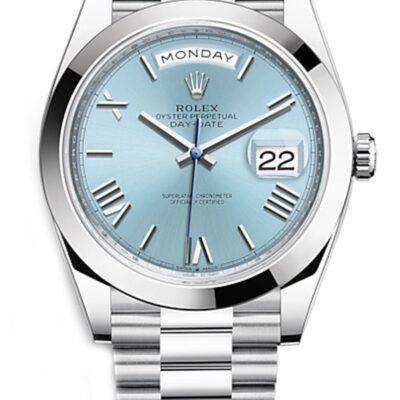 Rolex Day-Date 40 Platinum/ Ice-blue dial /President bracelet (Ref # 228206)