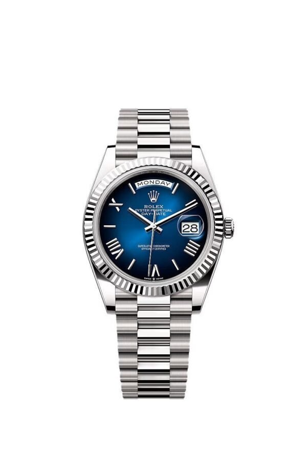 Rolex Day-Date 40 White Gold Blue Ombré Dial 228239