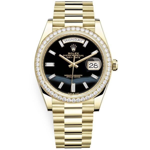 rolex-day-date-40-yellow-gold-day-date-40-watch-bezel-black-baguette-diamond-dial-228348rbr-926730.jpg Rolex Day-Date 40 Yellow Gold Day-Date 40 Watch - Bezel - Black Baguette Diamond Dial 228348RBR
