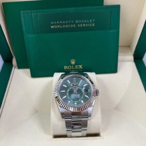 Rolex Sky-Dweller 42 mm Oystersteel and White Gold Green Dial Sky Dweller 336934