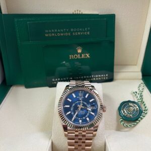 Rolex Sky-Dweller 42mm Blue Dial Rose Gold Jubilee Bracelet 336935
