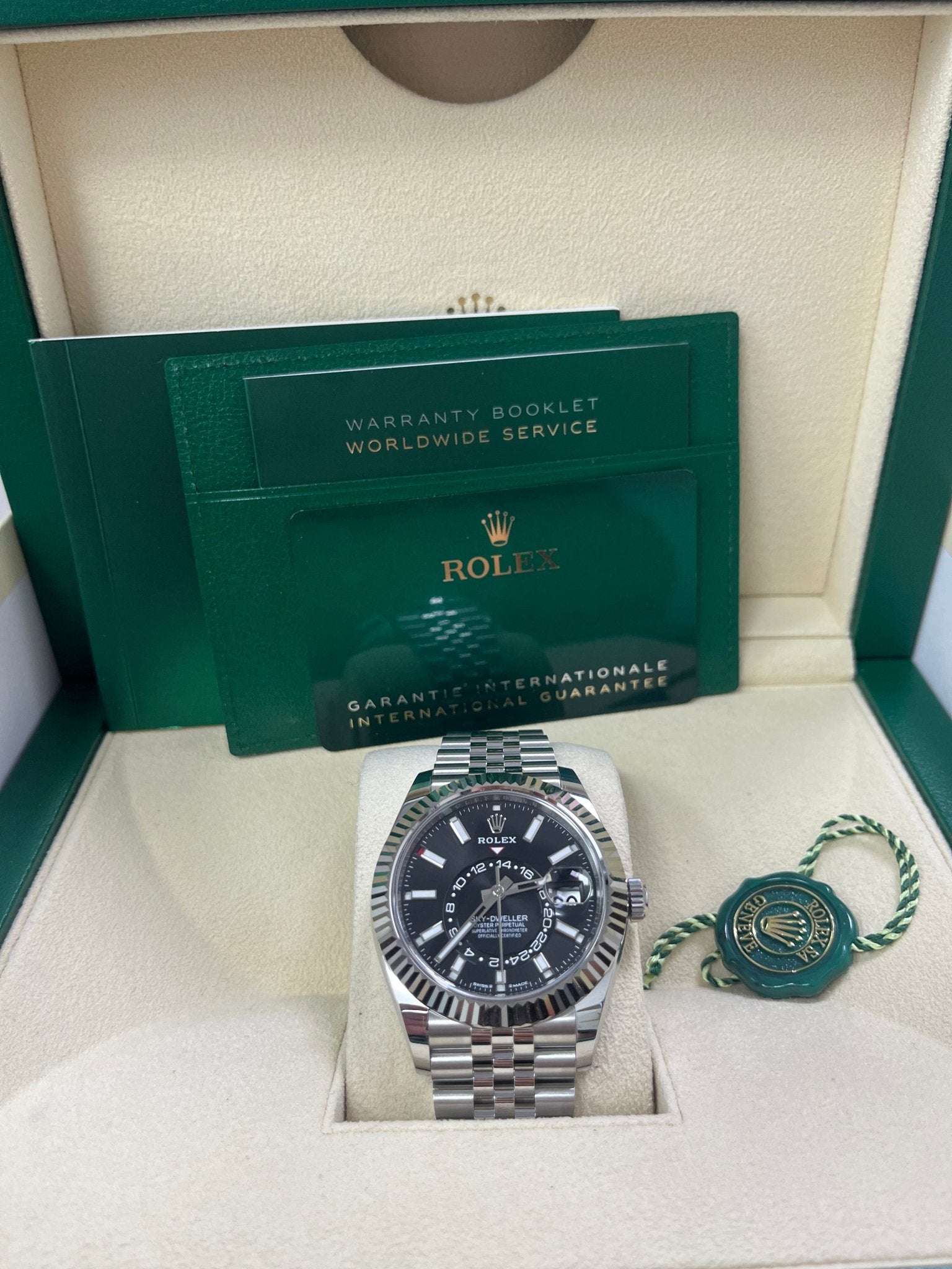 Rolex Sky-Dweller Fluted Bezel Black Index Dial Jubilee Bracelet 336934 - Image 2
