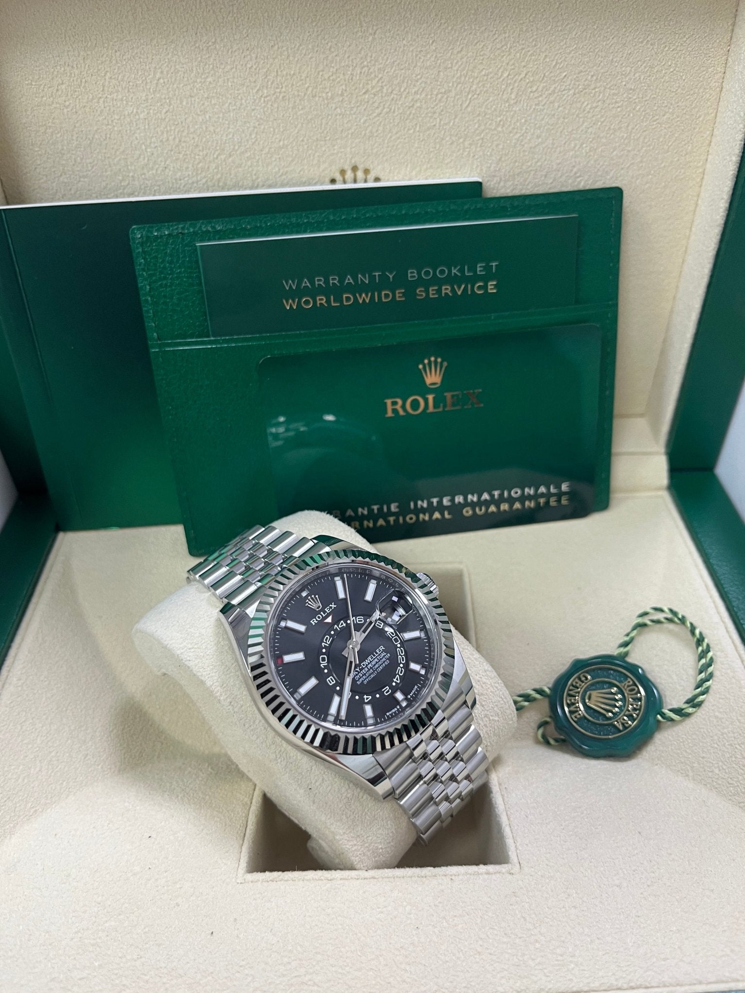 Rolex Sky-Dweller Fluted Bezel Black Index Dial Jubilee Bracelet 336934 - Image 9