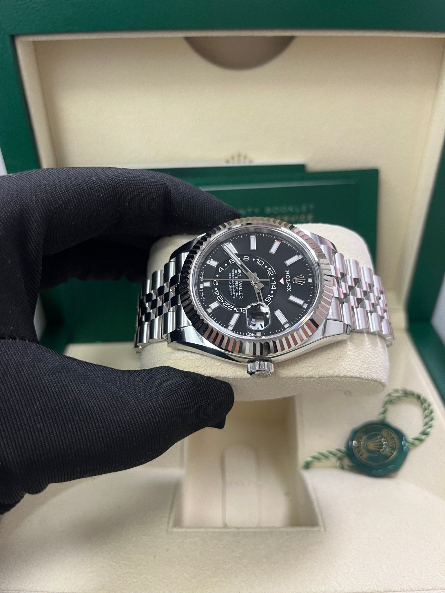 Rolex Sky-Dweller Fluted Bezel Black Index Dial Jubilee Bracelet 336934 - Image 10