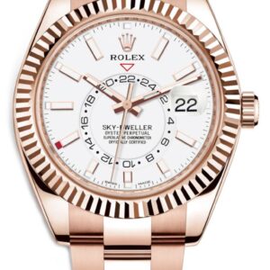 Rolex Sky-Dweller Rose Gold Sky-Dweller Watch – White Index Dial – Oyster Bracelet 326935