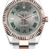 Rolex Steel and Rose Gold Datejust 41mm - Fluted Bezel - Slate Gray Wimbledon Roman Dial (Reference #126331)
