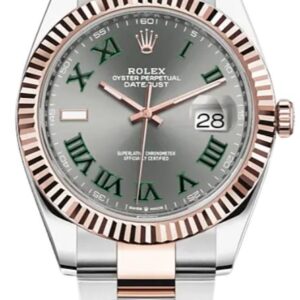 Rolex Steel and Rose Gold Datejust 41mm – Fluted Bezel – Slate Gray Wimbledon Roman Dial (Reference #126331)