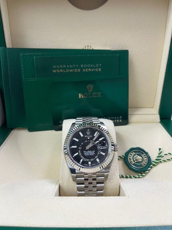 Rolex White Rolesor Sky-Dweller Black Index Dial  Jubilee Bracelet (Ref# 326934)