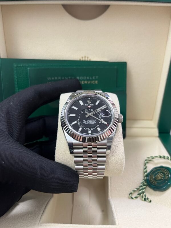 Rolex White Rolesor Sky-Dweller Black Index Dial  Jubilee Bracelet (Ref# 326934)