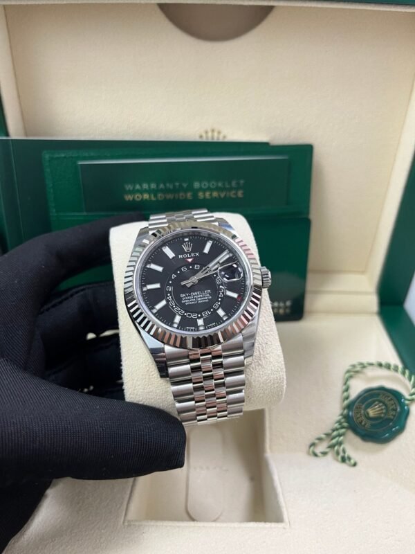 Rolex White Rolesor Sky-Dweller Black Index Dial  Jubilee Bracelet (Ref# 326934)