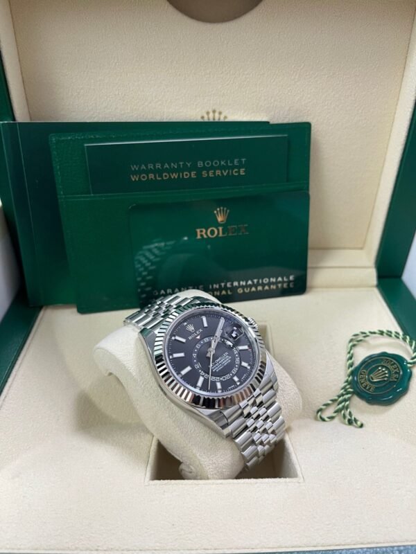 Rolex White Rolesor Sky-Dweller Black Index Dial  Jubilee Bracelet (Ref# 326934)
