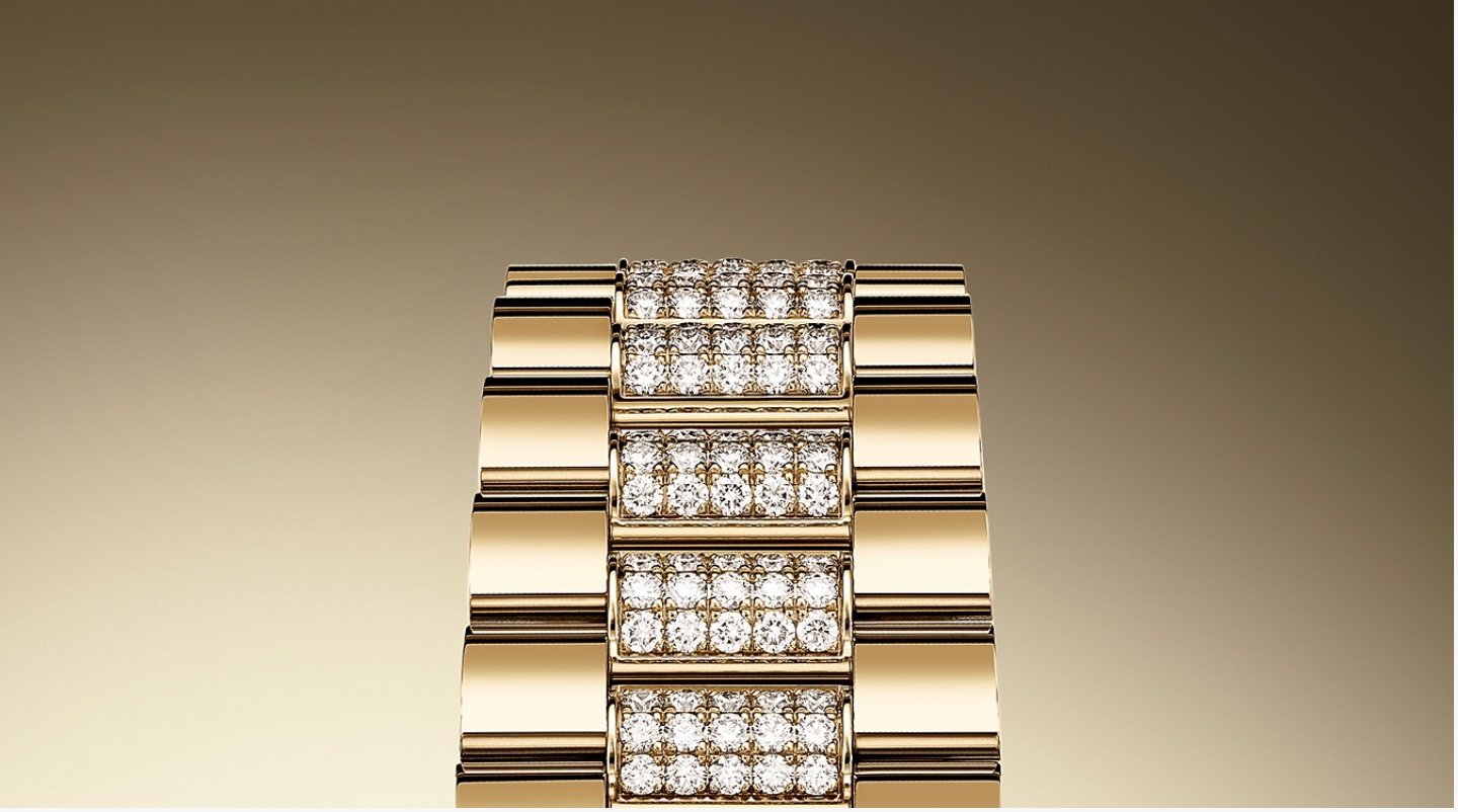 Rolex Yellow Gold Day-Date 36 Watch - Fluted Bezel - Champagne Diamond Dial - Diamond President Bracelet - Image 3